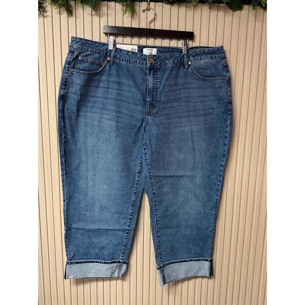 Edited x Hunter McGrady Cuffed Wide Leg Jeans Size 22W